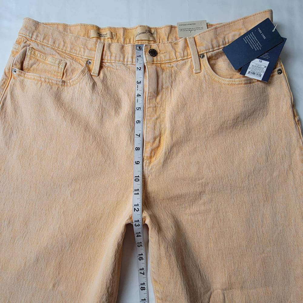 Universal Thread Jeans Women's Size 18 Orange Denim High Rise Stretch Straight